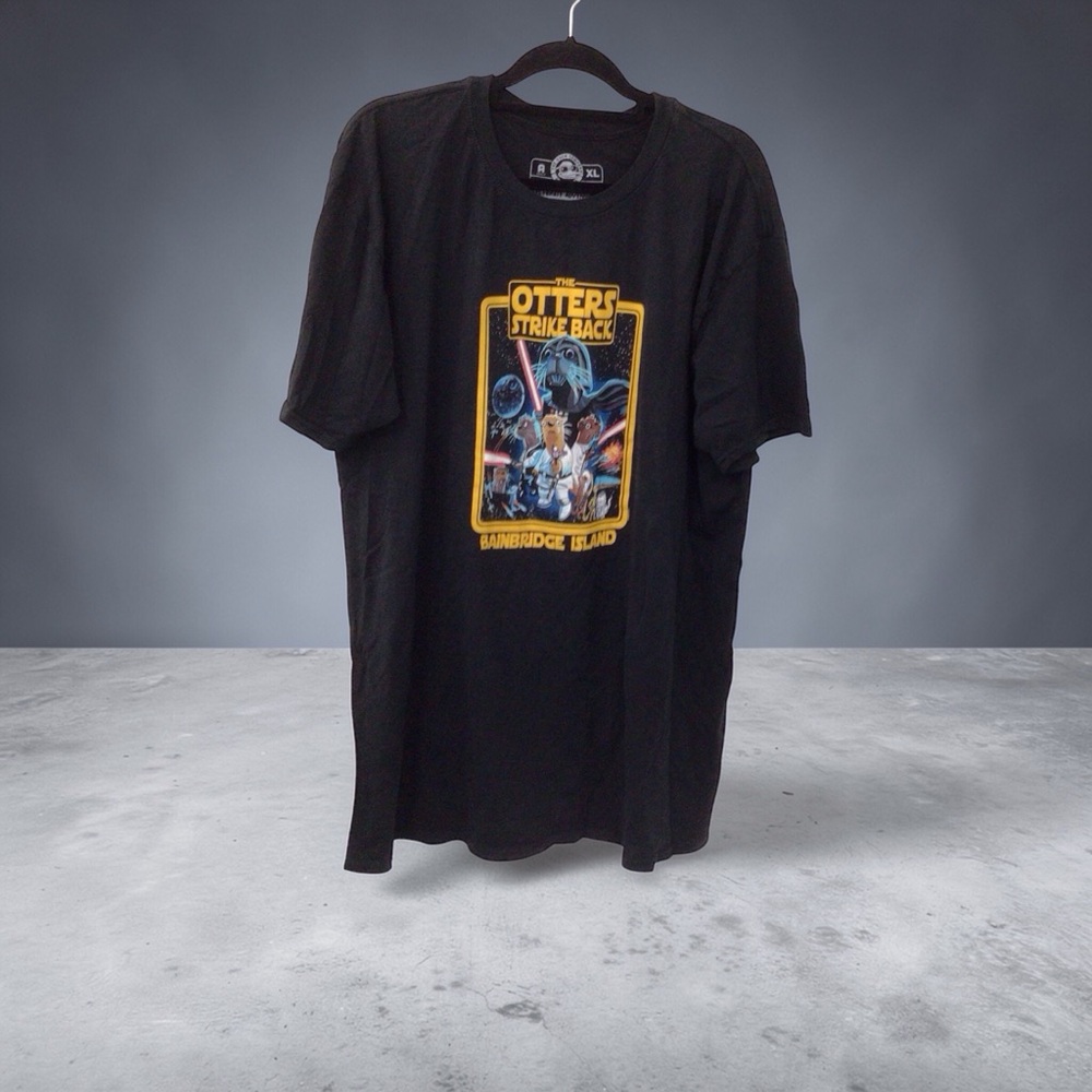 Bainbridge Island Black Graphic Tee with Bold Design